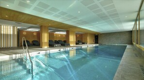 Pool - Ski-in/ski-out & foot of the slopes, Ground floor, view ski slopes, swimming pool, terrace, tv (Huez)