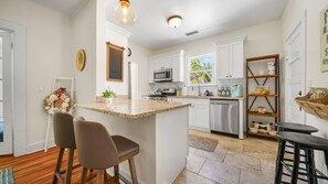 Fridge, microwave, oven, stovetop - Surfside Sunshine - 5 minute walk to the beach! (St. Augustine Vilano Beach)