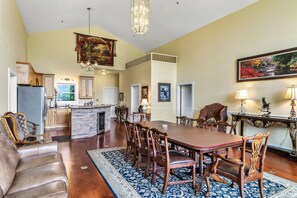 Executive Chalet, 2 Bedrooms, Kitchen, Mountain View | Dining room