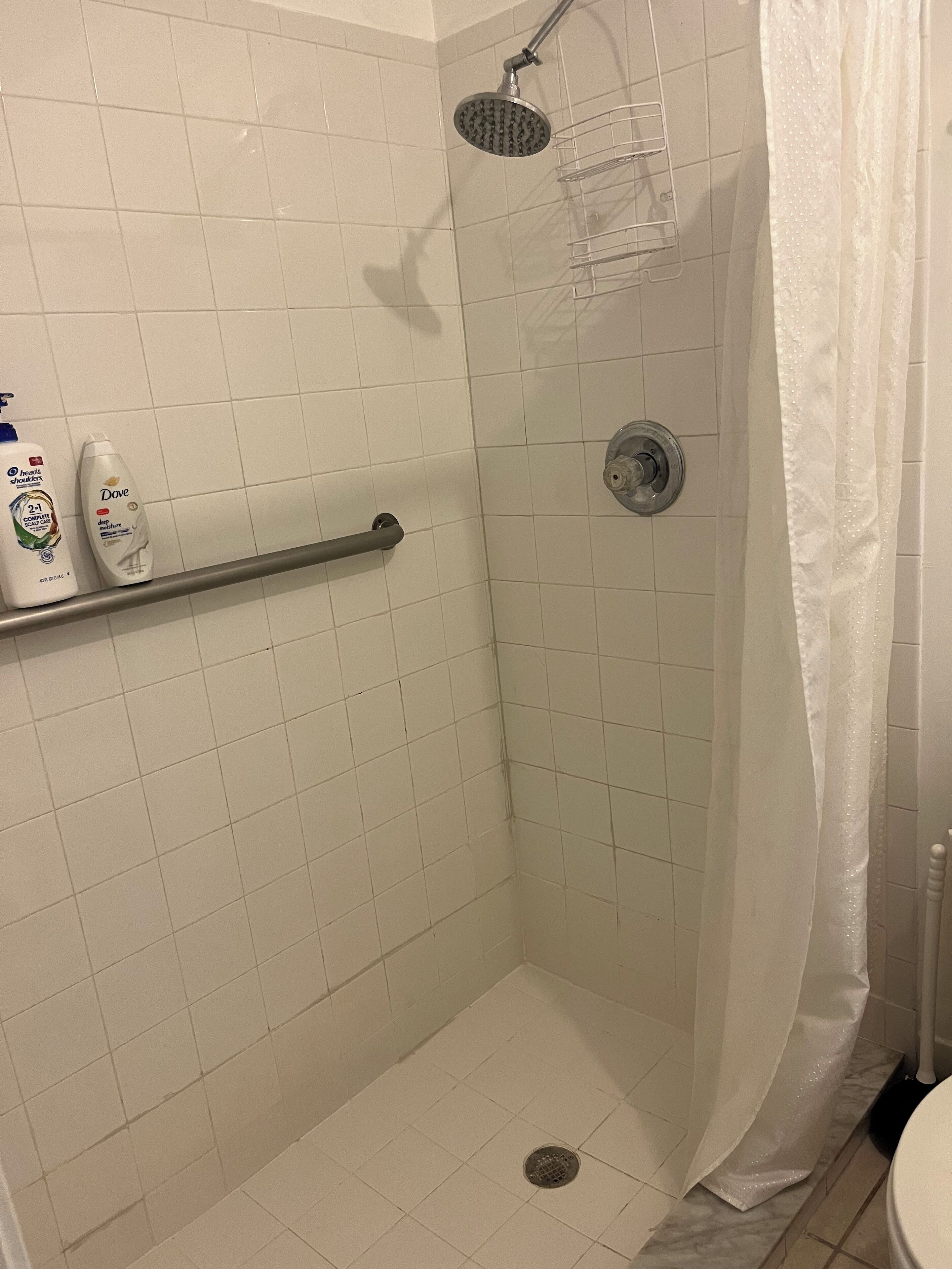 Douche, serviettes fournies, papier toilette