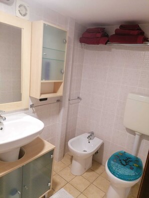 Haartrockner, Bidet, Handtücher, Seife