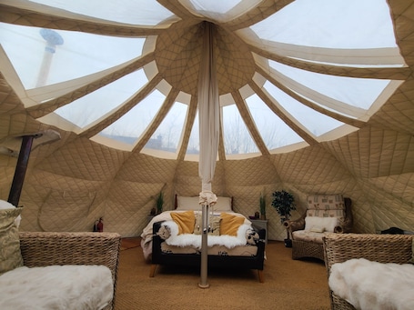 Bed sheets. The Riverside Retreat