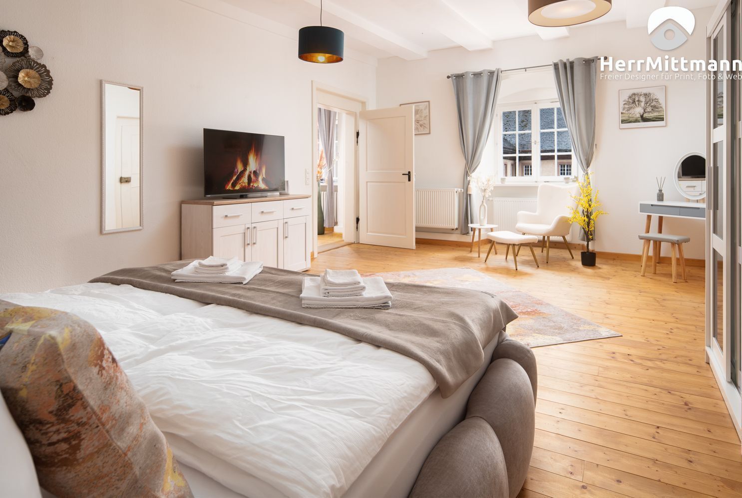 3 多间卧室、熨斗/熨衣板、WiFi、床单