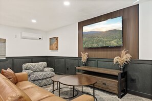 TV, fireplace, video games