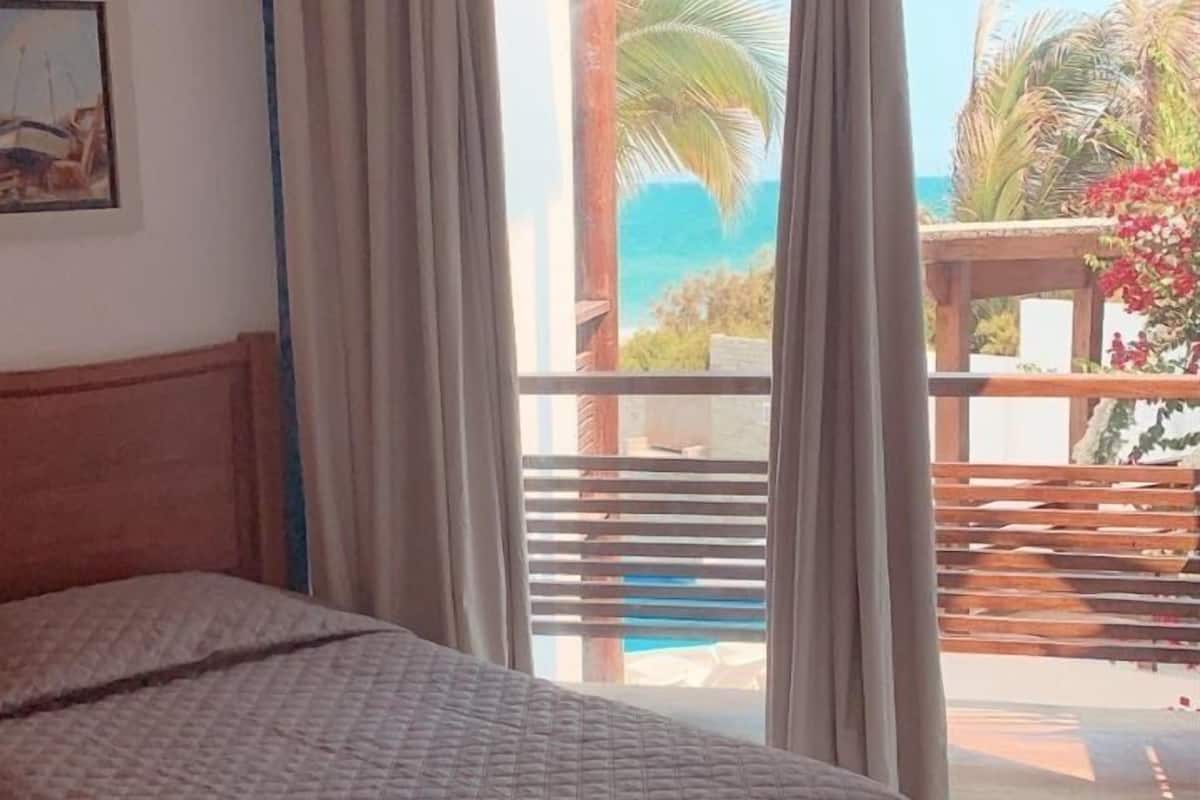Habitación con 1 cama doble o 2 individuales, vistas a la playa