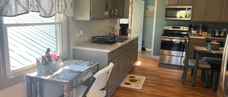 Microwave, oven, stovetop, dishwasher