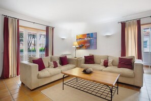 Télévision, cheminée, lecteur de DVD, chaîne hi-fi