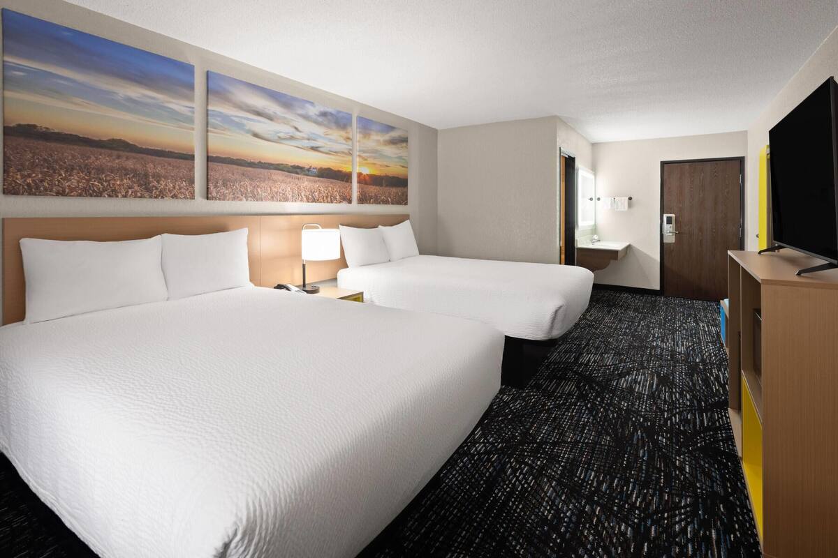 Room, 2 Double Beds, Non Smoking | Blackout curtains, free WiFi, bed sheets