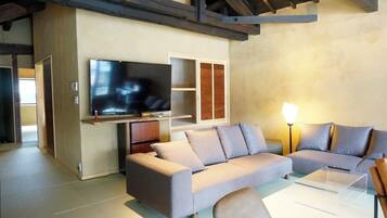 Suite, coin cuisine, vue mer | Wi-Fi gratuit, draps fournis