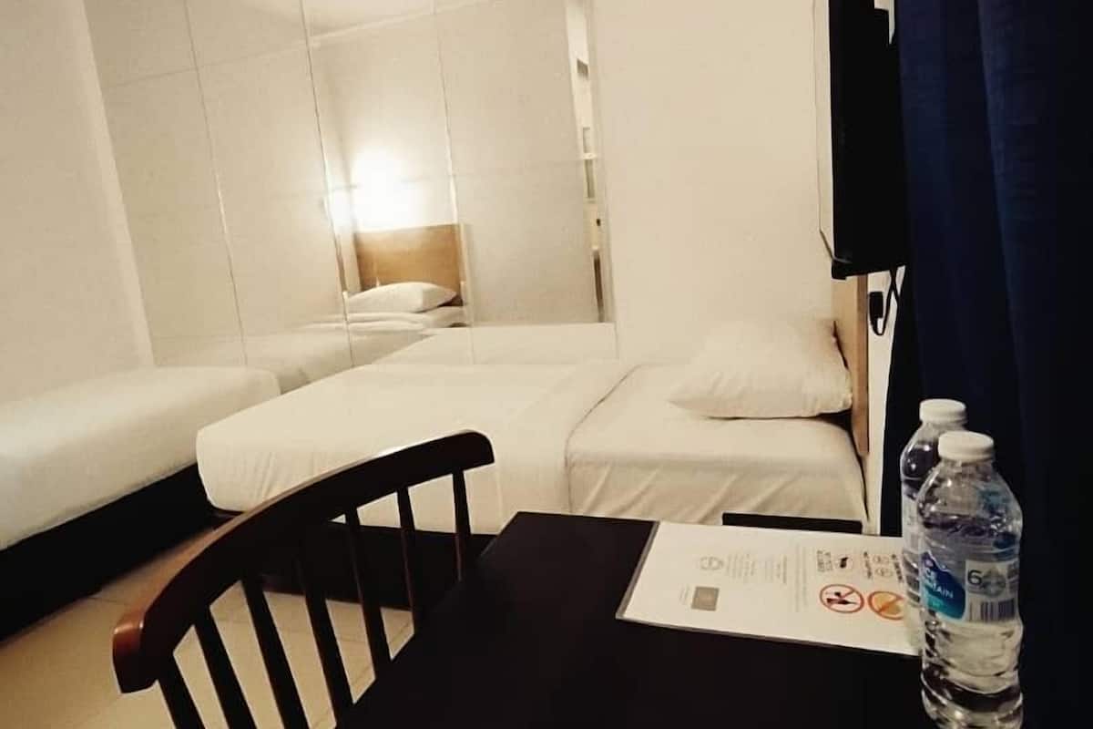 Habitación básica con 2 camas individuales | Cortinas blackout, wifi gratis y acceso para silla de ruedas