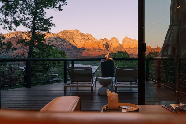 Outdoor dining - Eagle Dancer, The Sanctuary. As seen in Condé Nast (Sedona)