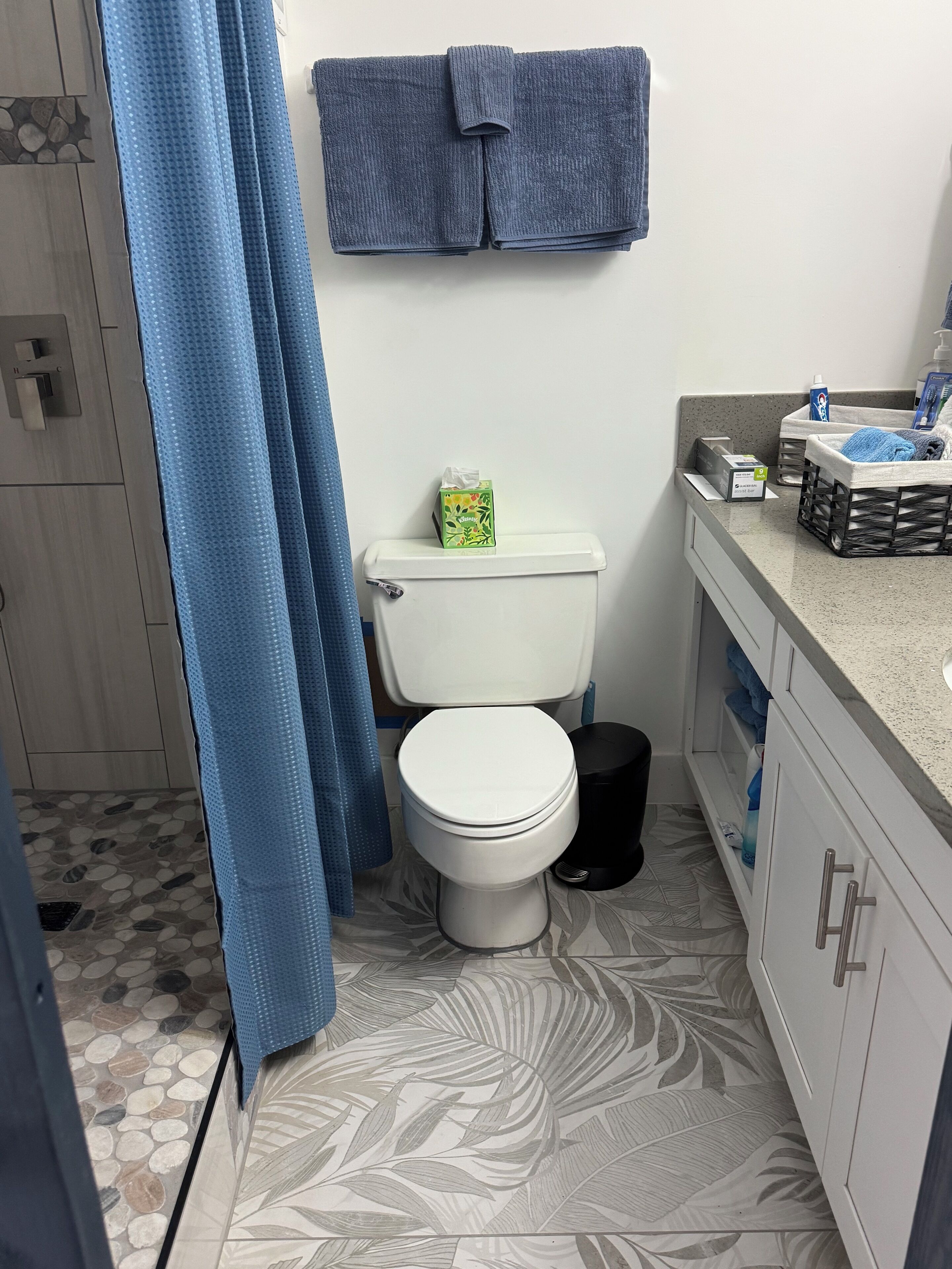 Towels, soap, toilet paper