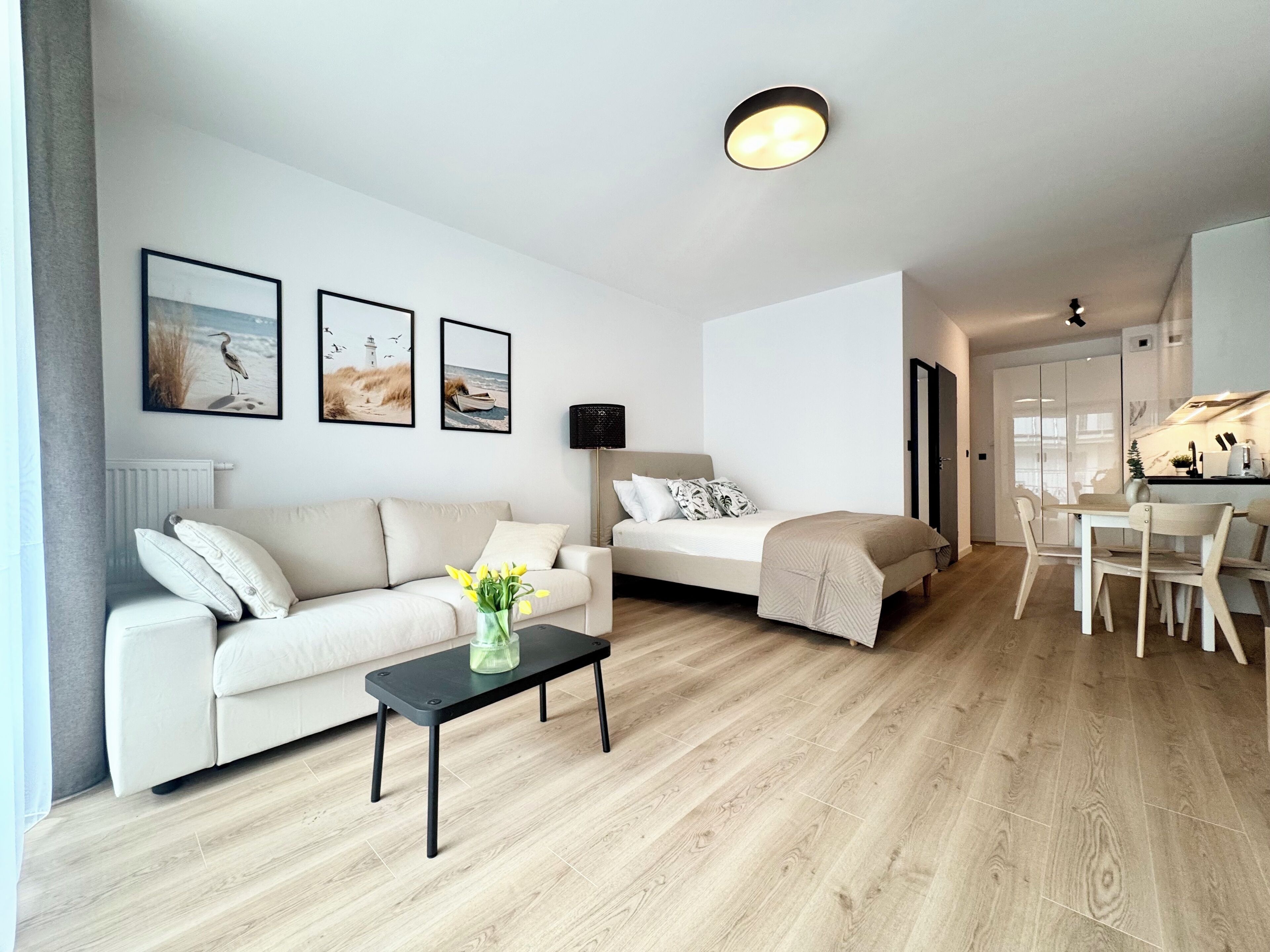 スタンダード アパートメント ダブルベッド 1 台ソファーベッド付き バルコニー | 低刺激性寝具、客室ごとに異なる装飾、客室ごとに異なるインテリア、ノートパソコン用作業スペース