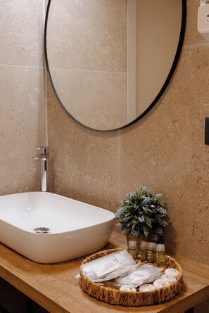 Comfort Room | Bathroom | Shower, rainfall showerhead, hair dryer, bidet