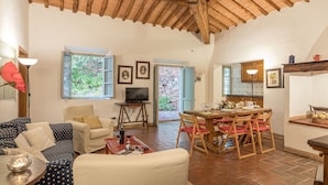 TV, fireplace - Holiday Apartment in Gambassi Terme with 3 bedrooms sleeps 6 (Gambassi Terme)