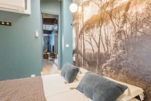 Lägenhet Premium (1D) | Sängtillbehör av högsta kvalitet, individuell inredning och unika möbler