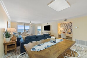 Condo, Multiple Beds (SeaSpray East 825-Gulf Front) | Living area | TV - Seaspray East 825-gulf Front (Pensacola)