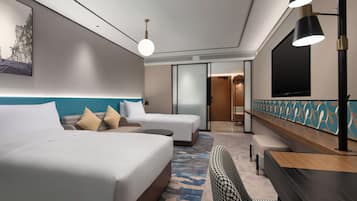 Business Twin kamer, Meerdere bedden (High Floor) | Luxe beddengoed, donsdekens, bedden met traagschuimmatrassen