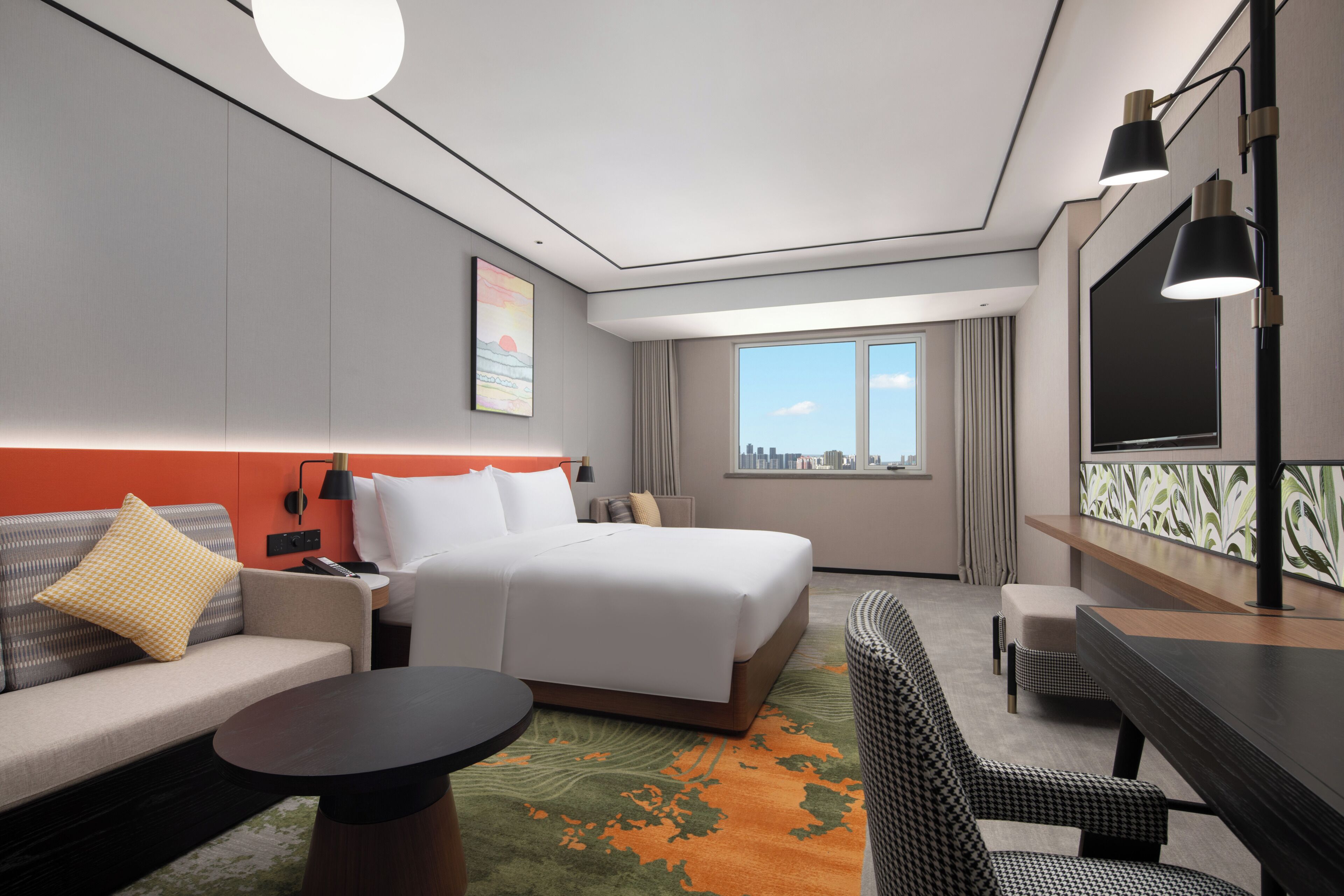 Premium bedding, down comforters, memory foam beds, in-room safe