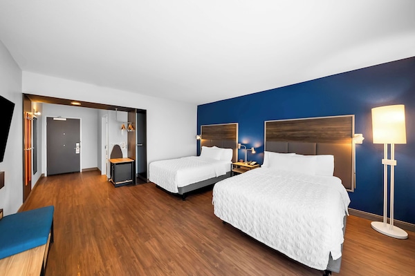 Room, 2 Queen Beds, Accessible, Bathtub | Iron/ironing board, free WiFi, bed sheets