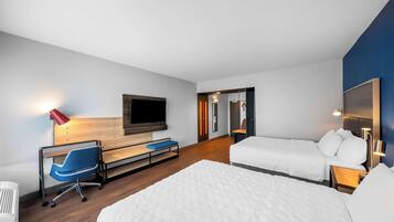 Room, 2 Queen Beds, Accessible, Bathtub | Iron/ironing board, free WiFi, bed sheets