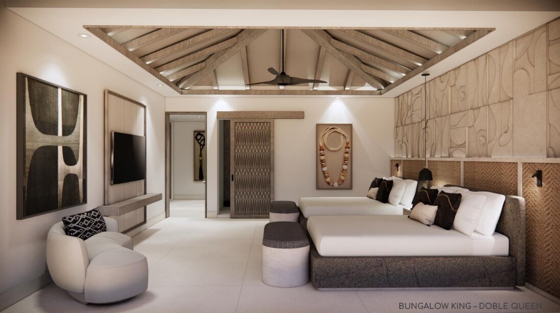 Bungalow, 2 camas de matrimonio, frente al mar (Club Azure) | Ropa de cama de alta calidad y minibar con artículos gratuitos