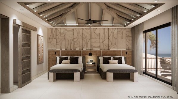 Bungalow, 2 Queen Beds, Oceanfront (Club Azure) | Premium bedding, free minibar, in-room safe, desk - Zemi Miches Punta Cana All-Inclusive Resort, Curio by Hilton (Miches)