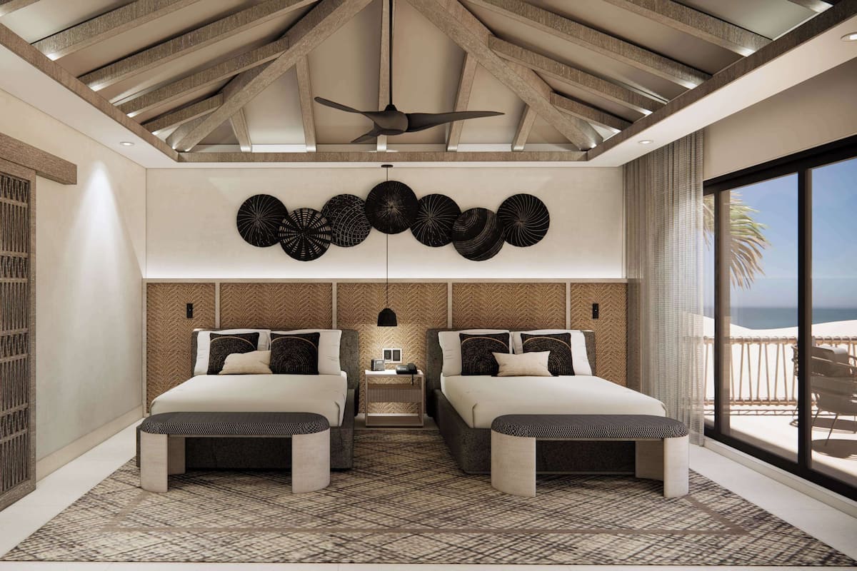 Bungalow, 2 Queen Beds, Oceanfront (Club Azure) | 1 bedroom, premium bedding, free minibar, in-room safe