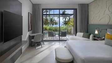 Room, 1 King Bed, Beach View (Plunge Pool) | Living area | 50-inch Smart TV with digital channels
