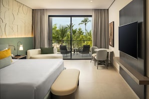 Room, 1 King Bed, Partial Ocean View | Living area | 50-inch Smart TV with digital channels - Zemi Miches Punta Cana All-Inclusive Resort, Curio by Hilton (Miches)
