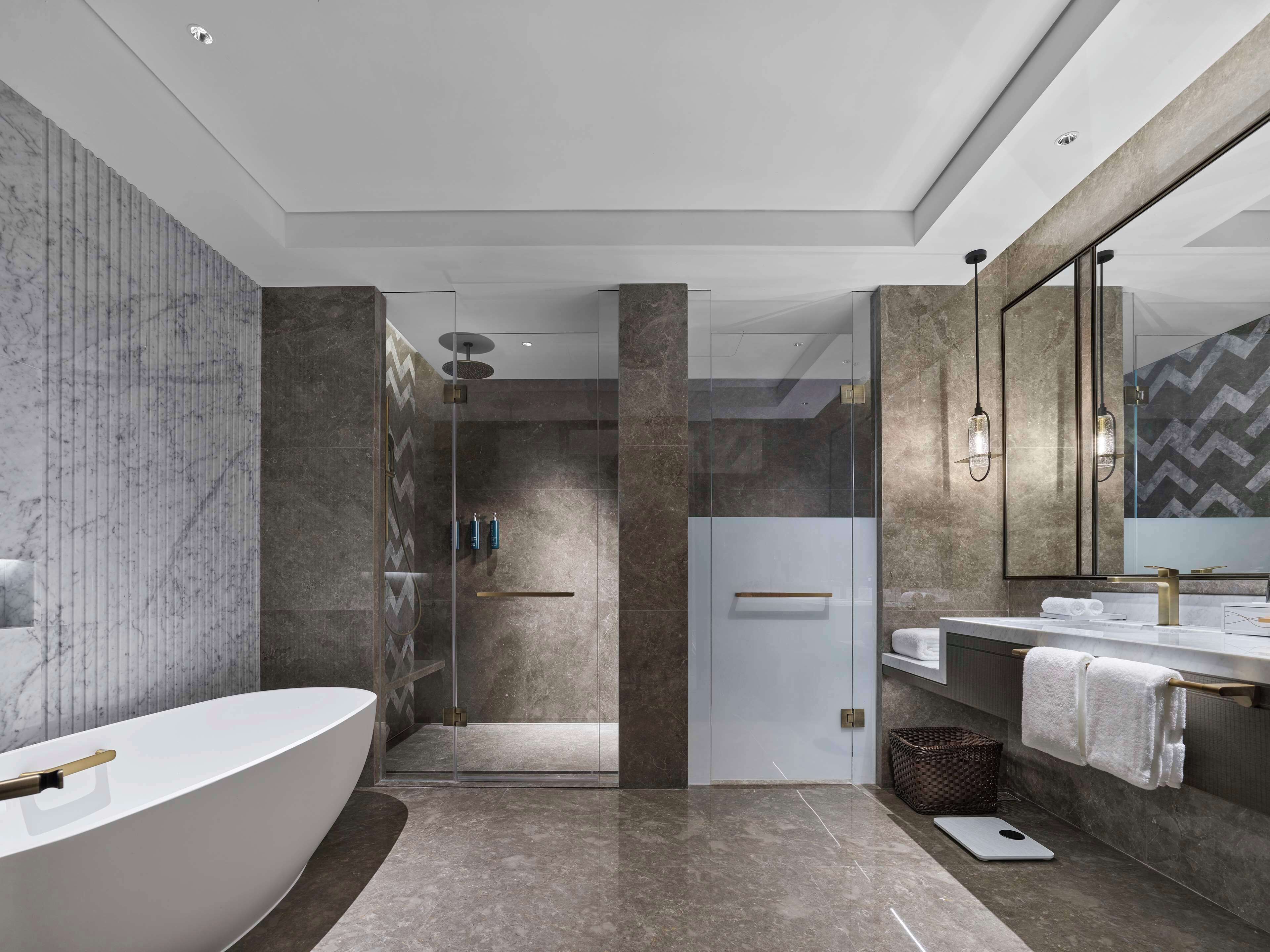 Premium Suite, 1 Bedroom | Bathroom | Rainfall showerhead, designer toiletries, hair dryer, bathrobes