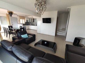 Apartment, 5 Bedrooms, Smoking, Balcony | Living area - Luxury Villa Beachfront (Nea Propontida)