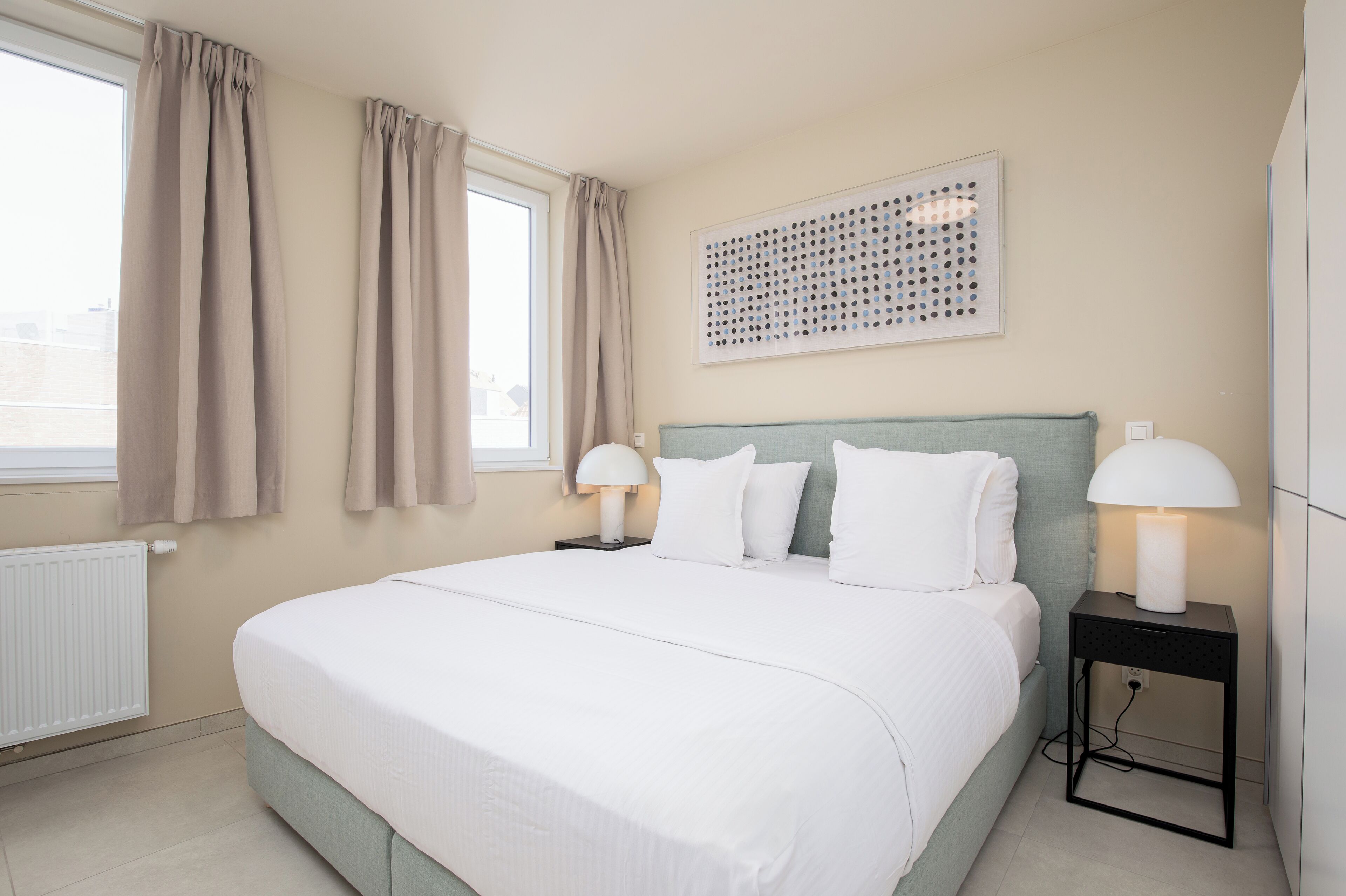 Lägenhet Deluxe - 2 sovrum - balkong - utsikt mot staden | 2 sovrum, sängtillbehör av högsta kvalitet och arbetsyta för laptop