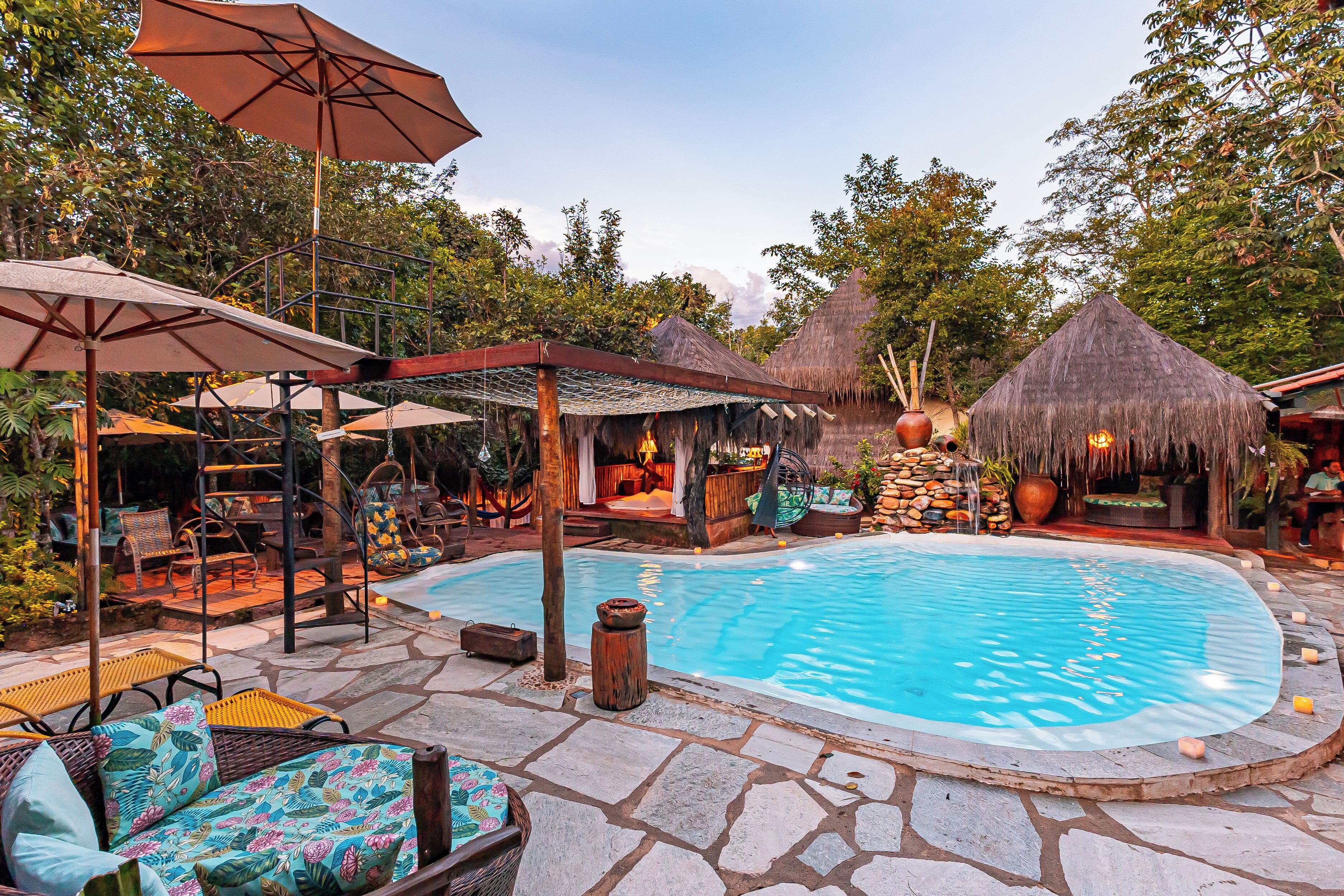 Indoor pool, outdoor pool, open 10:00 AM to 9:00 PM, free cabanas