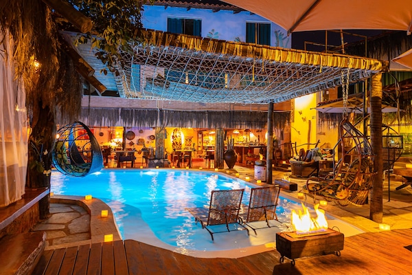 Indoor pool, outdoor pool, open 10:00 AM to 9:00 PM, free pool cabanas