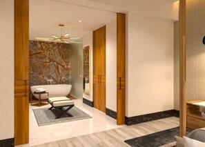 Executive Double Room, Valley View | Bathroom | Separate tub and shower, jetted tub, rainfall showerhead - The Estates at Vidanta (Mezcales)