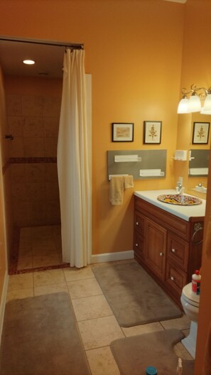Hair dryer, towels, soap, shampoo - Spacious home with EV charging station two miles from Big Bay Town Park. (La Pointe)