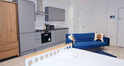 Large studio flat in Maidstone. WiFi tv and work station. 2 mins walk to town!