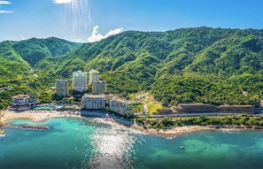 On the beach, sun loungers, beach towels - Top-Floor Grand Penthouse:360° Ocean and Jungle Views, Jacuzzi, Butler, No Fees! (Puerto Vallarta)