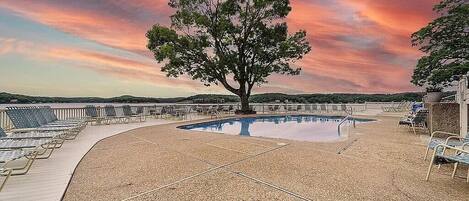 Outdoor pool, a heated pool