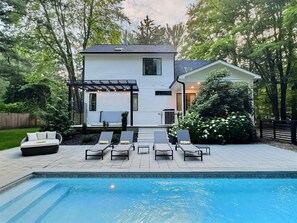 Outdoor pool, a heated pool - The Haven at Sawyer: Luxury Escape in SW Michigan near Warren Dunes (Sawyer)