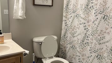 Toallas, jabón, shampoo, papel de baño