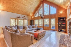 TV, fireplace, video games, DVD player