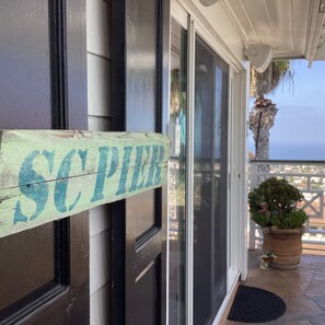 A wooden sign with the word 'SCPIER' on a building's exterior. - Breathtaking views of Catalina island, and San Clemente from your private decks! (San Clemente)