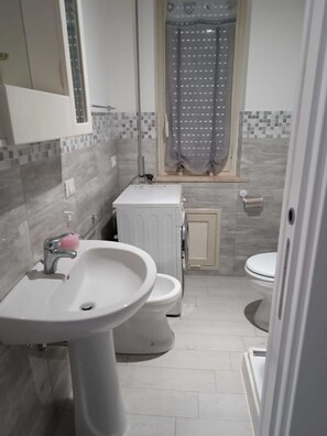 Haartrockner, Handtücher, Seife, Toilettenpapier