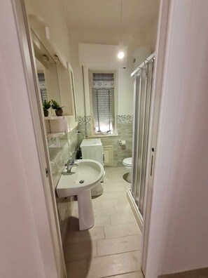 Secador de cabelo, toalhas de banho, sabonete, papel higiênico