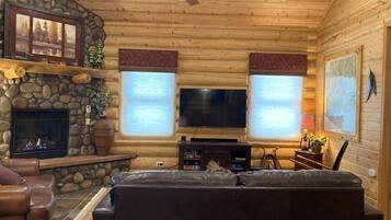 TV, fireplace, DVD player