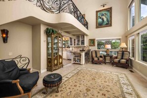 Televisión, chimenea y libros 