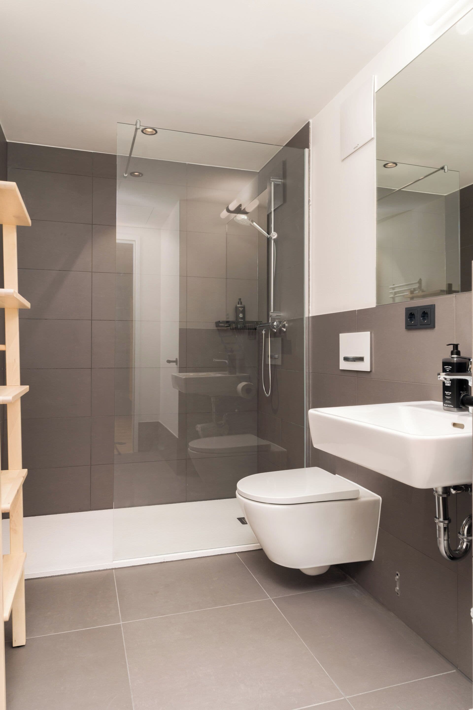 Eco-friendly toiletries, hair dryer, towels, soap