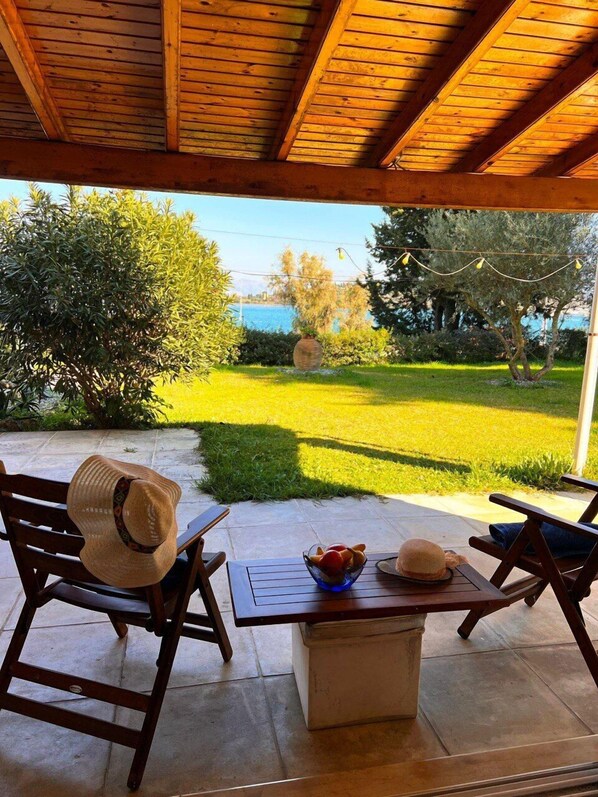 Comfort Apartment | Terrace/patio - SV Apartment with sea view (Corfu)